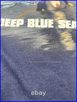 VINTAGE Deep Blue Sea Shirt Mens Extra Large XL Navy Blue Promo Movie Tee 1999