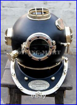 VINTAGE Mark V Solid Steel & Brass U. S Navy Diving Divers Helmet Halloween Gift