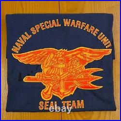 VINTAGE NAVY SEALS T SHIRT Adult Extra Large Blue Special Warfare Unit USA 90s