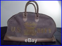 VINTAGE RARE U. S. NAVY CANVAS Duffle BAG USED WITH WEAR AS-IS WWII MILITARY USA