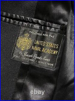VINTAGE US Naval Academy Jacob Reeds' Sons Bridge Gold Button Collar Peacoat 40