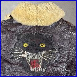 VINTAGE US Navy M445-A Leather Jacket 36 London Biker Patches Ton Up Pirates
