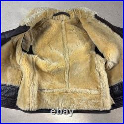 VINTAGE US Navy M445-A Leather Jacket 36 London Biker Patches Ton Up Pirates