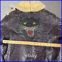 VINTAGE US Navy M445-A Leather Jacket 36 London Biker Patches Ton Up Pirates