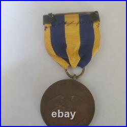 VINTAGE US Navy Marine 1898 Spanish Campaign Medal for Service Numbered 5901
