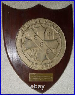 VTG 1969 USS Stickell DD-888 Pure Brass Plaque Korean & Vietnam Wars Destroyer