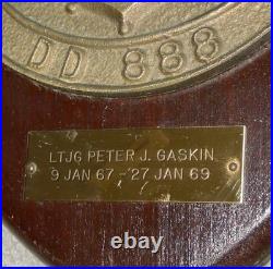 VTG 1969 USS Stickell DD-888 Pure Brass Plaque Korean & Vietnam Wars Destroyer