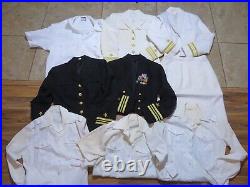 VTG 9pc Womens US Naval Officer Uniform Gold 6 Ribbons Sz 10/12 L Navy