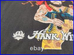 VTG Hank Williams Jr T Shirt L Dont Give Us A Reason Rambo Style Patriotic USA
