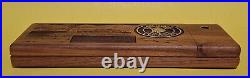 VTG Mare Island Naval Shipyard Desk Organizer Etched Walnut Case w Brass Emblem