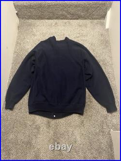 VTG Navy Champion Reverse Weave Sweatshirt Cardigan Cleveland Indians Men's L