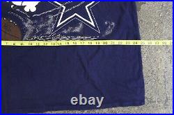 VTG Snoopy DALLAS COWBOYS diving FOOTBALL NFL USA XL Graphic T shirt Navy