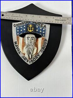 VTG US Chinhae Korea Navy Advisory Group Korea Cast Iron Presentation Plaque USN