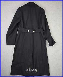 VTG US Navy AUTH Officer Long Wool Bridge Over Coat Pembroke Mens 38L Length 49