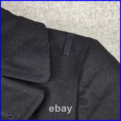 VTG US Navy AUTH Officer Long Wool Bridge Over Coat Pembroke Mens 38L Length 49