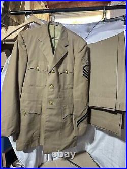 VTG US Navy Chief Petty Officer Khaki Jacket Military Uniform 1970s NAMED