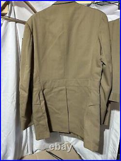 VTG US Navy Chief Petty Officer Khaki Jacket Military Uniform 1970s NAMED