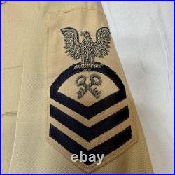 VTG US Navy Novakoff Bros Mens Khaki Uniform Set Fits S/M 30W CPO Storekeeper