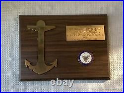 VTG United States Navy Career Counselor & Golden Anchor Award Plaque