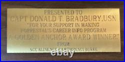 VTG United States Navy Career Counselor & Golden Anchor Award Plaque