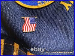 VTG United States Navy Patch 3 Stripe Snapback Hat Trucker Cap Made In USA