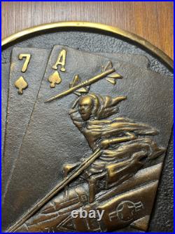 VTG VF-171 US Navy USN Brass Plaque Sign Fighter Squadron Cards Missile F-4J