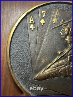 VTG VF-171 US Navy USN Brass Plaque Sign Fighter Squadron Cards Missile F-4J