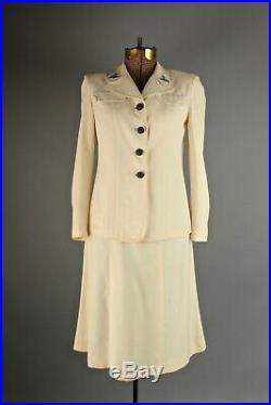 VTG Women's WWII Naval Reserve White Service Dress Uniform #2737 Navy WW2 WAVES