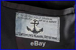 VTG Women's WWII U. S. Naval Reserve Uniform Skirt Suit Sz S #2675 Navy WW2 WAVES
