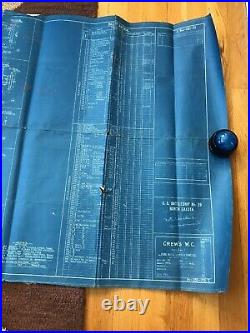 Very Rare U. S. Battleship North Dakota Hand Drawn Blue Prints 1907 95x28 No. 29