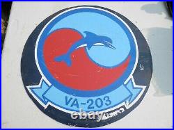 Very Rare US NAVY Squadron Sign 17 VA-203 NAS Jacksonville Blue Dolphins