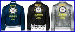 Vietnam Uss Bolster Ars-38 Sivinylsatin Jacketnavy Official License