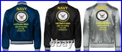 Vietnam Uss Currituck Av-7 Sivinylsatin Jacketnavy Official License