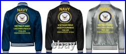 Vietnam Uss Endurance Mso-435 Sivinylsatin Jacketnavy Official License