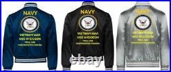 Vietnam Uss Endurance Mso-435 Sivinylsatin Jacketnavy Official License
