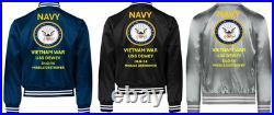 Vietnam Uss England Dlg-22 Sivinylsatin Jacketnavy Official License