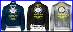 Vietnam Uss Hopewell Dd-681 Sivinylsatin Jacketnavy Official License