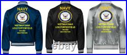 Vietnam Uss Maddox Dd-731 Sivinylsatin Jacketnavy Official License