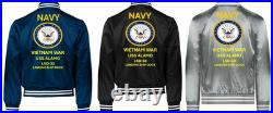 Vietnam Uss Pledge Mso-492 Sivinylsatin Jacketnavy Official License