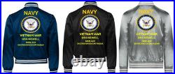 Vietnam Uss Warbler Msc-206 Sivinylsatin Jacketnavy Official License