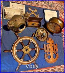 Vietnam Wwii Navy Collection Bridge/steering Equipment & Oil Feeder Heavy Brass