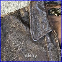 Vintage 1940s USN NAVY TYPE G-1 FLIGHT JACKET Leather WW2 Bauer Star Sportswear