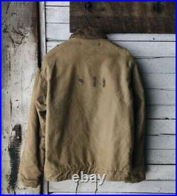 Vintage 1940s USN NXSx Navy N-1 Deck Jacket Coat Size 40 WWII WW2 Stenciled
