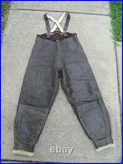 Vintage 1940s WW2 Era US Army Air Forces Shearling Flight Pants Trousers Mens