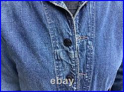 Vintage 1940s WWII U S Navy Denim Shawl Collar Jacket Original Buttons