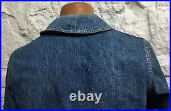 Vintage 1940s WWII US Navy Denim Dungaree Deck Chore Shawl Collar Jacket