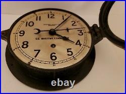 Vintage 1944 WWII Chelsea Clock US Navy Bakelite Military Ship Deck Wall Clock