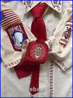 Vintage 1950s Military Order of the Cootie Souvenir Embroidery S/S Shirt Vest