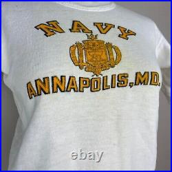 Vintage 1950s US Navy Annapolis MD Sweatshirt Champion Youth 14 Adult XS/S 50s