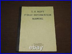 Vintage 1953 Us United States Navy Public Information Book
